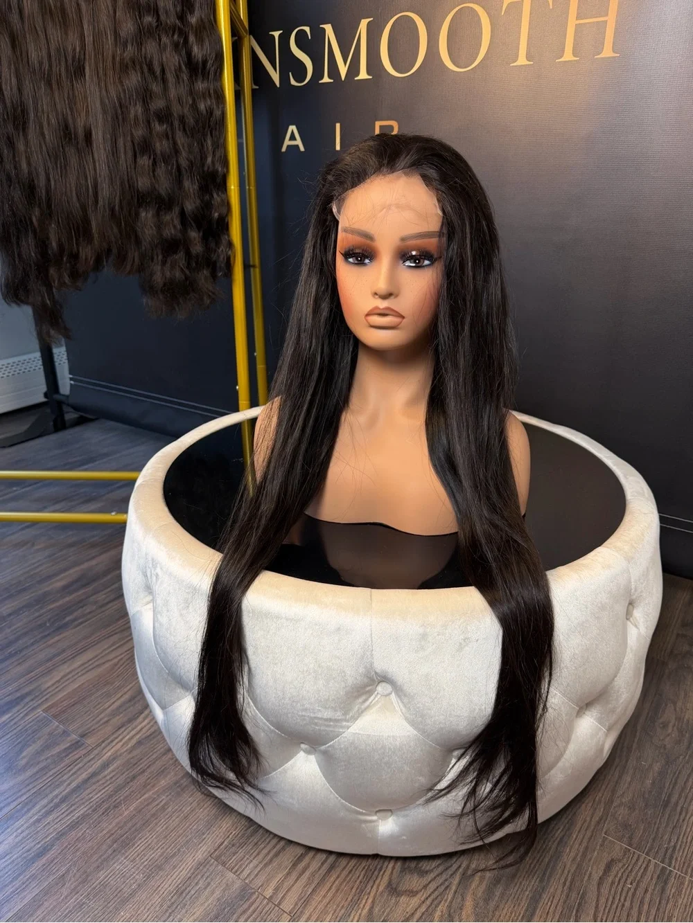 30 inches Straight hd Lace 5 by 5  Wig - Black Virgin mink Brazilian